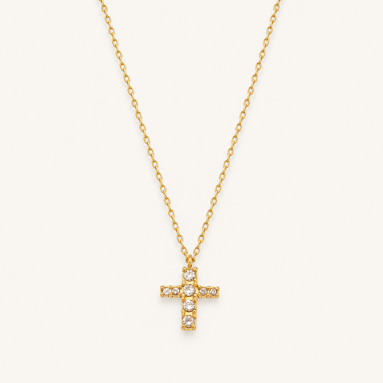 Elegante Zirkon-Kreuz-Halskette
