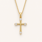 Elegante Zirkon-Kreuz-Halskette