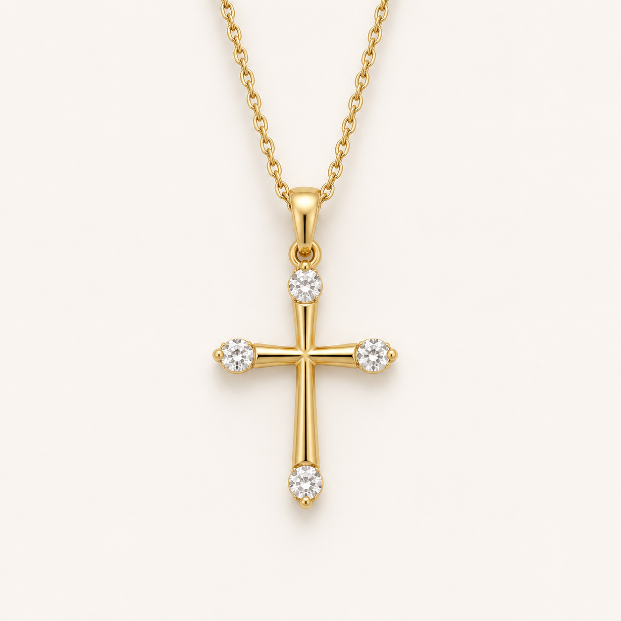 Elegante Zirkon-Kreuz-Halskette