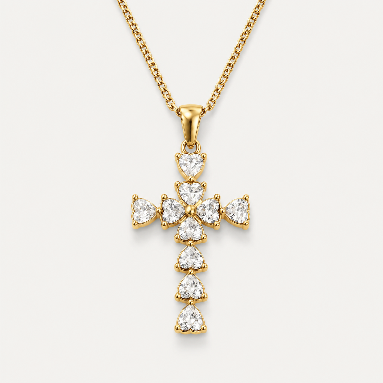 Elegante Zirkon-Kreuz-Halskette