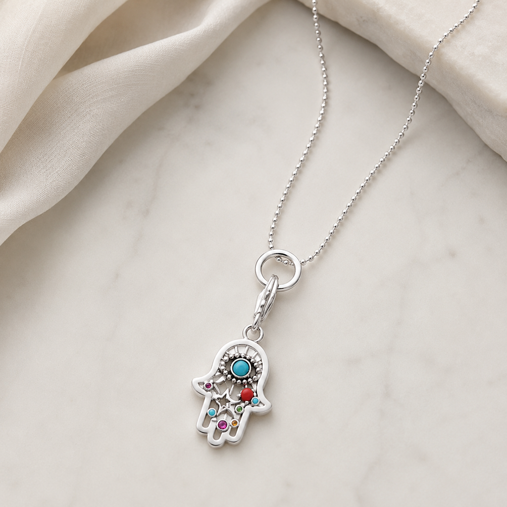 925er Silber Fatima Hand Kette