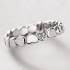 Herzring aus Sterlingsilber 925 mit Zirkonia