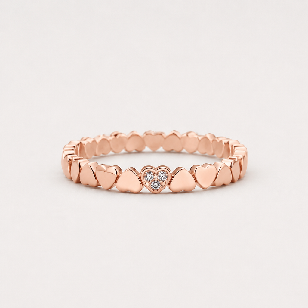 Herzring aus Sterlingsilber 925 mit Zirkonia