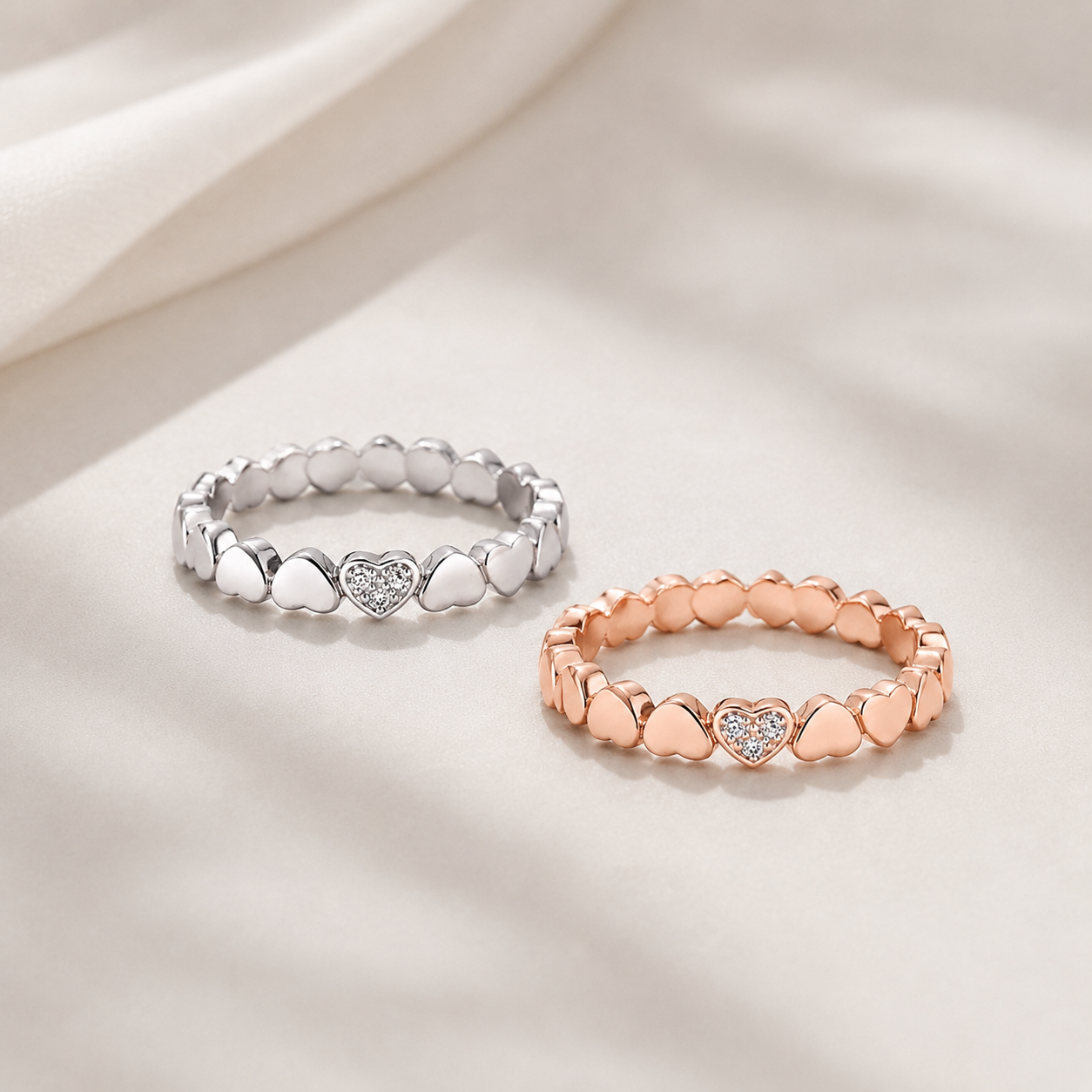 Herzring aus Sterlingsilber 925 mit Zirkonia
