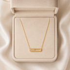 Modern Sliding Zirconia Bar Necklace