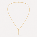 Lumière Cross Necklace — Gold-Tone Steel & Cubic Zirconia