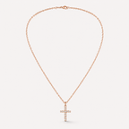 Lumière Cross Necklace — Gold-Tone Steel & Cubic Zirconia