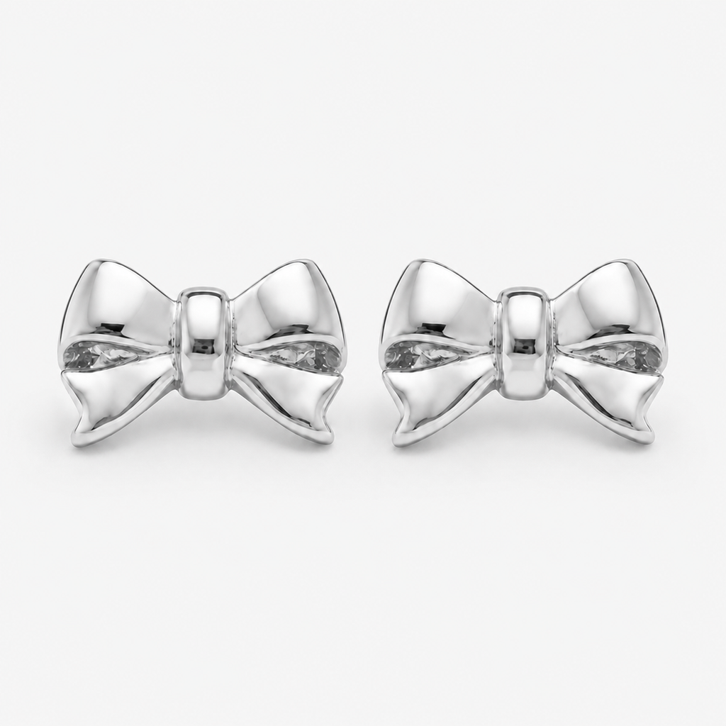 Éclat Bow Sterling Silver Stud Earrings