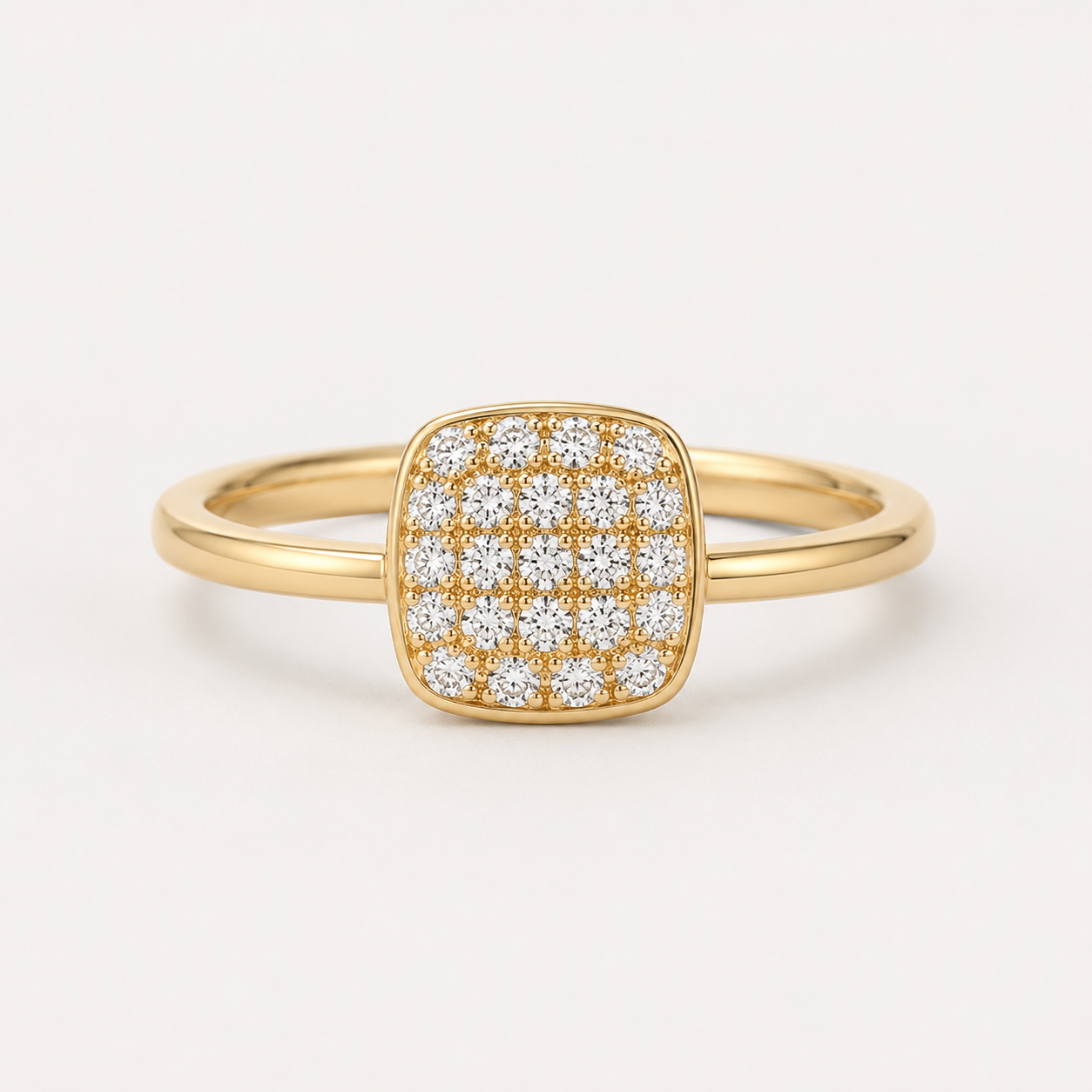 925 Sterling Silver Starry Square Zircon Ring