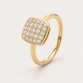 925 Sterling Silver Starry Square Zircon Ring