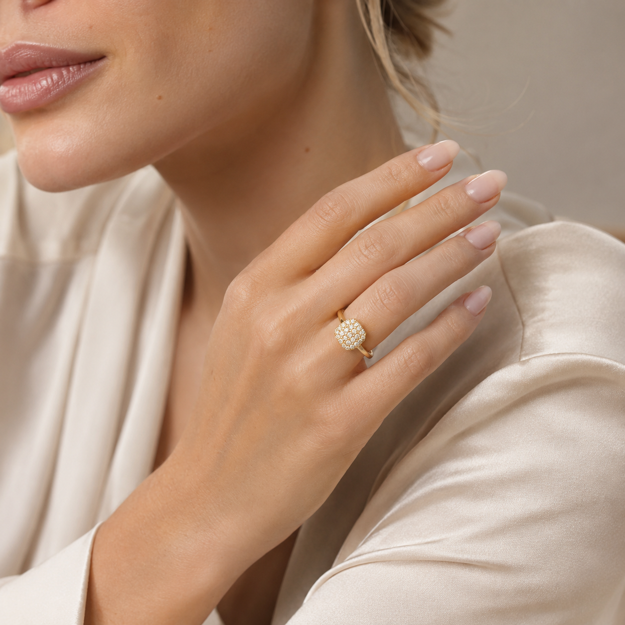 925 Sterling Silver Starry Square Zircon Ring