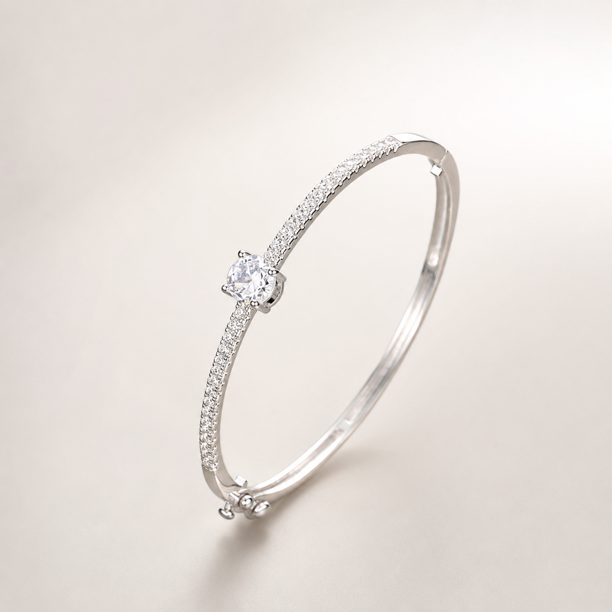 Lumière Cubic Zirconia Copper Alloy Bangle