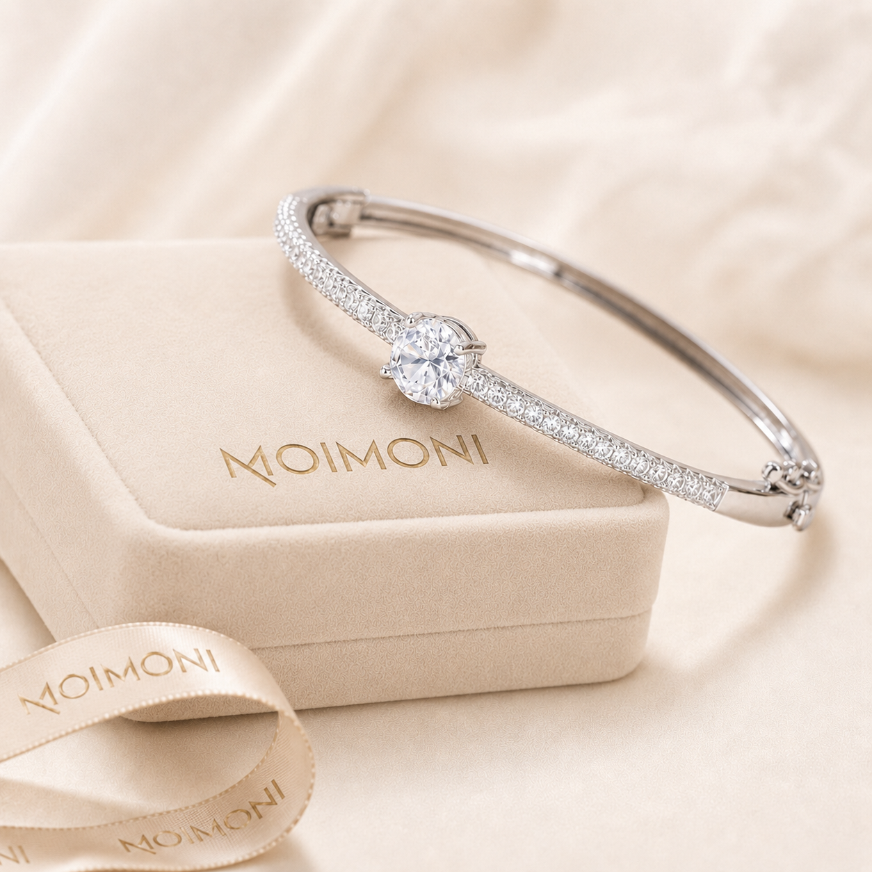 Lumière Cubic Zirconia Copper Alloy Bangle