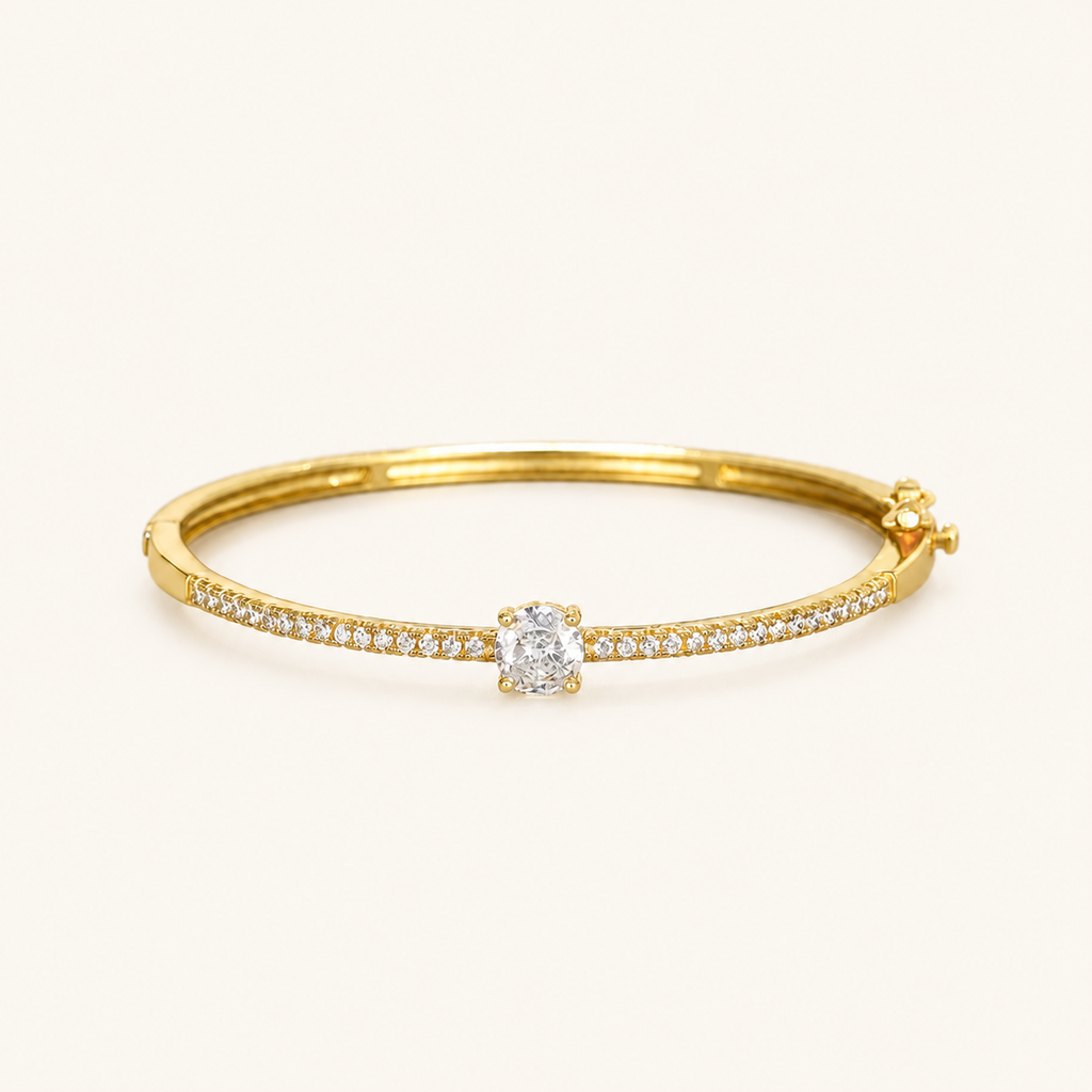 Lumière Cubic Zirconia Copper Alloy Bangle