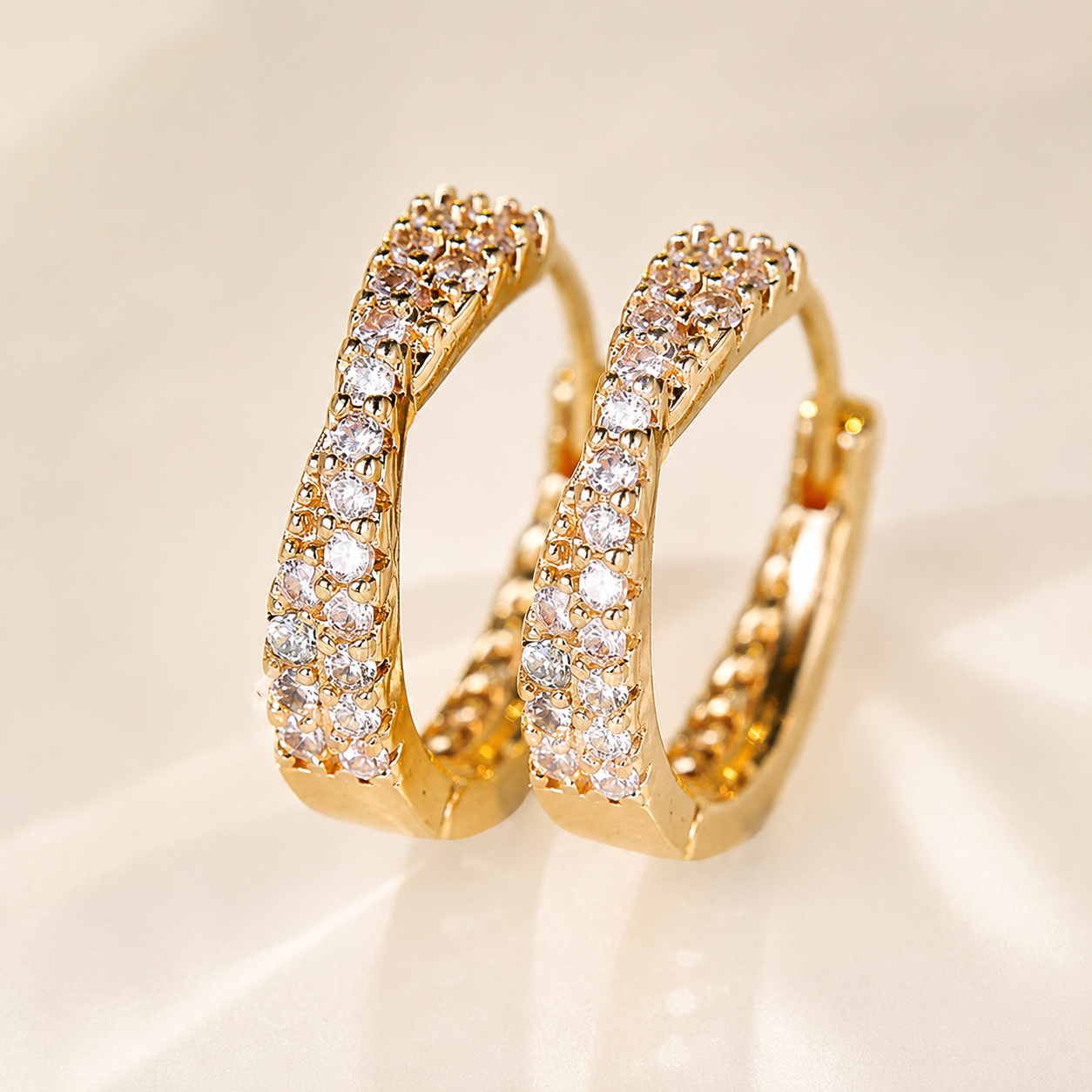 Croisé Zirconia Hoop Earrings