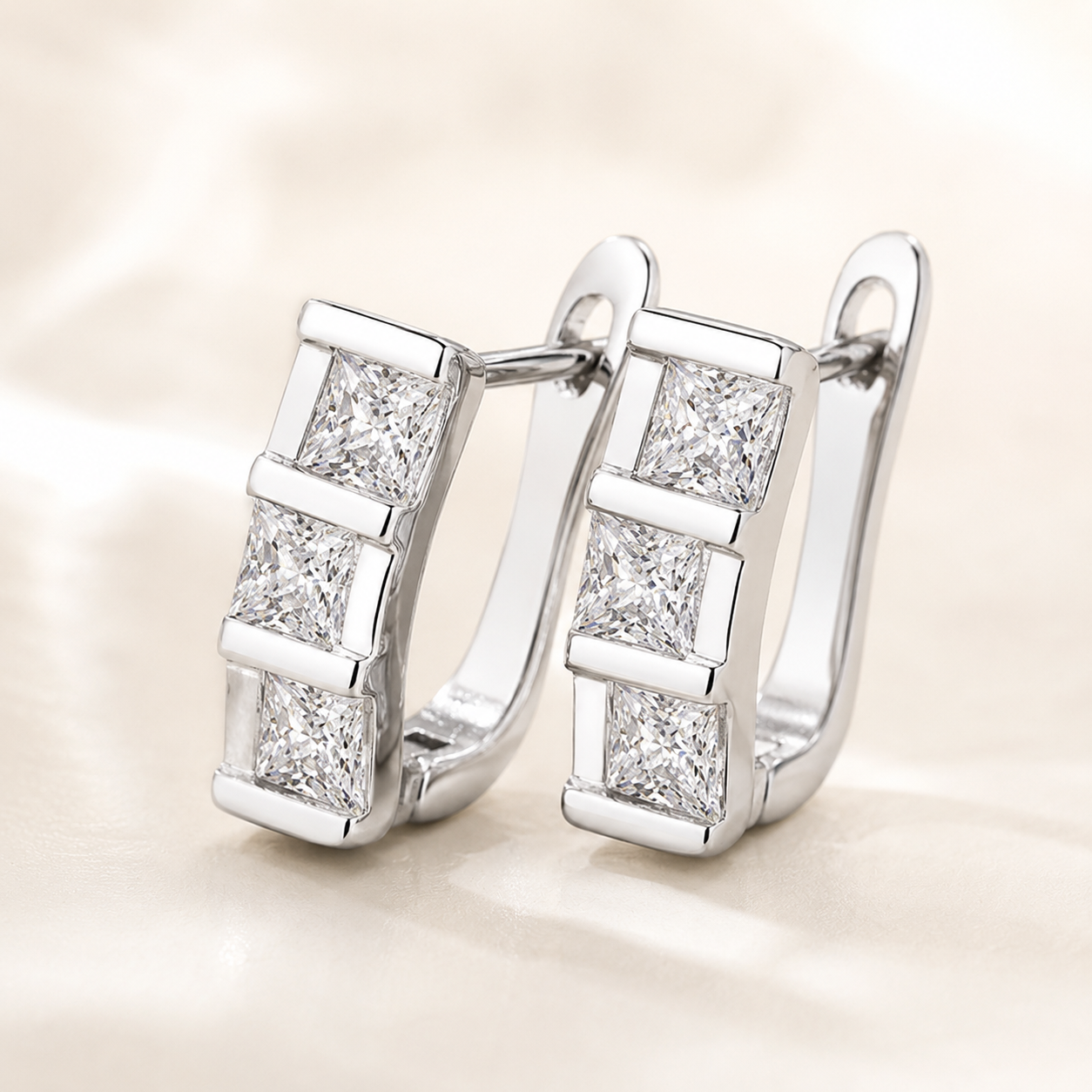 Sterling Silver Cœur Stud Earrings