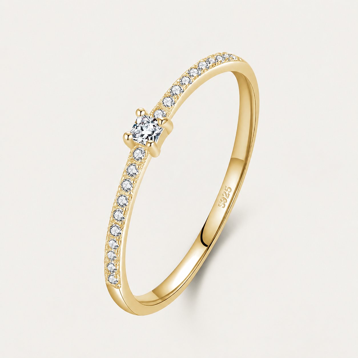 S925 Solitaire Rings — Delicate Stone Collection