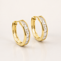 Gold Hoop Earrings with Cubic Zirconia