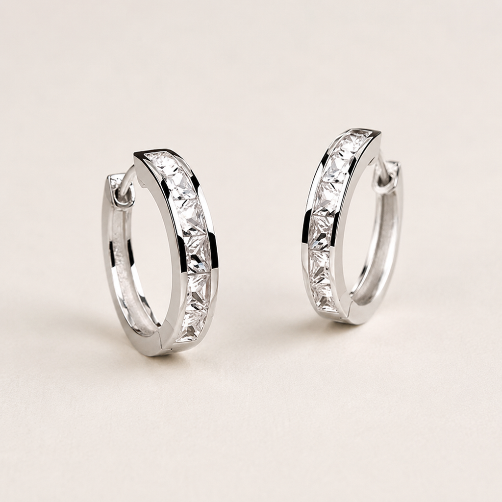 Goldcreolen mit Zirkonia