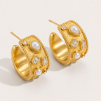 Elegante Perlenohrringe (Creolen)