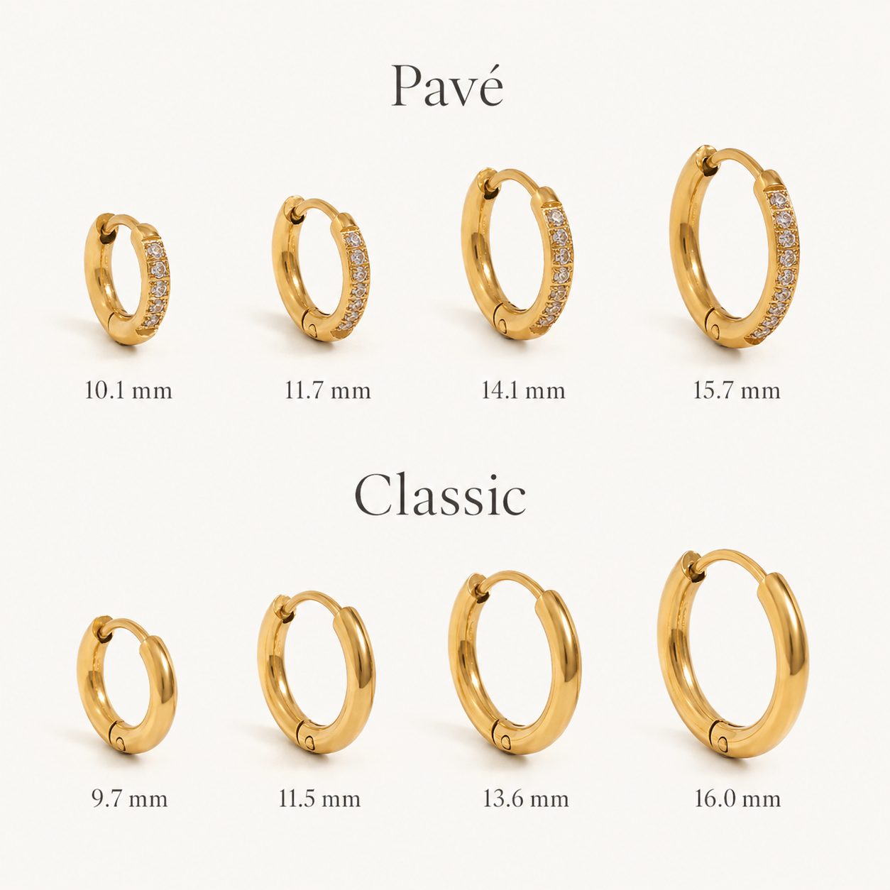 Elegante goldene Kreolen