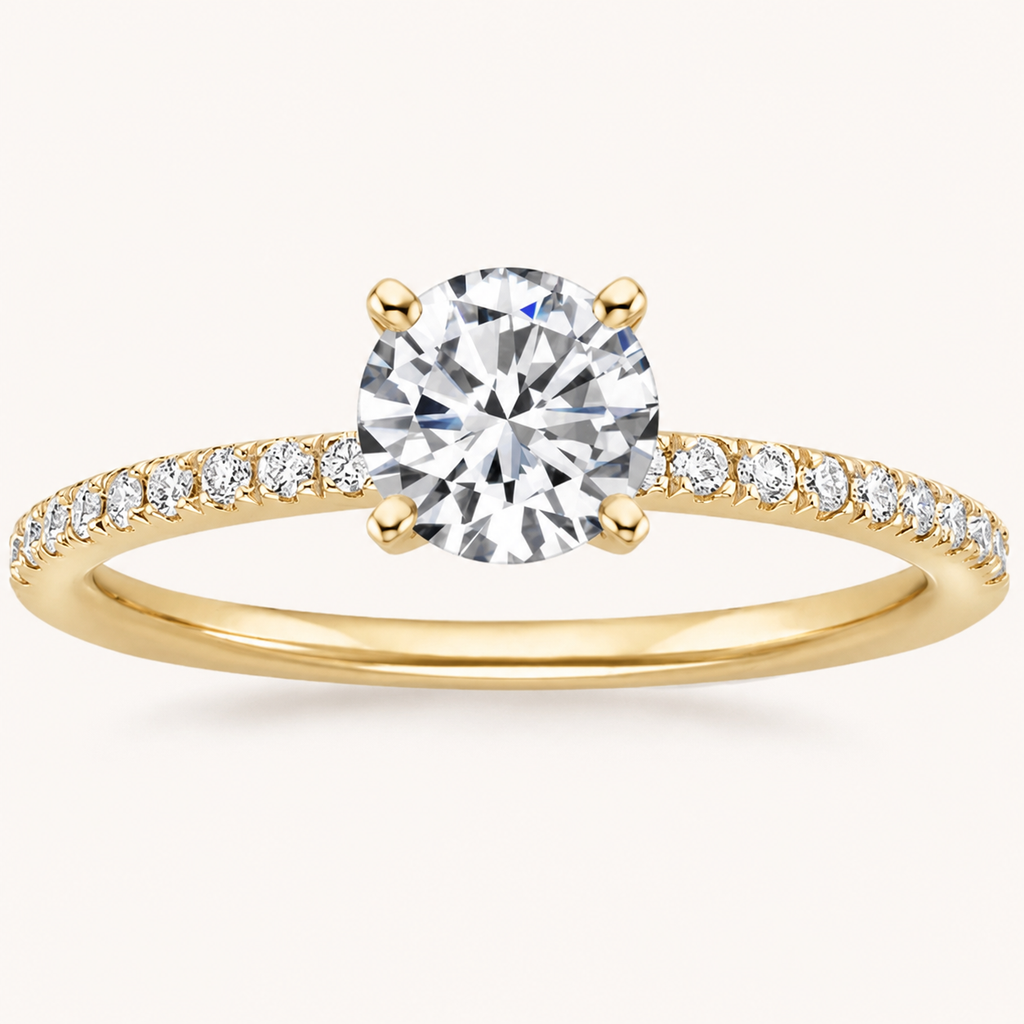 Zirconia Solitaire Ring in Silver-Tone Stainless Steel