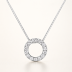 925 Sterling Silver Lumière Circle Zircon Necklace