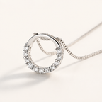925 Sterling Silver Lumière Circle Zircon Necklace