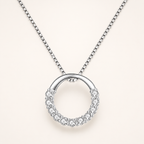 925 Sterling Silver Lumière Circle Zircon Necklace