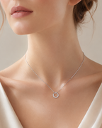 925 Sterling Silver Lumière Circle Zircon Necklace