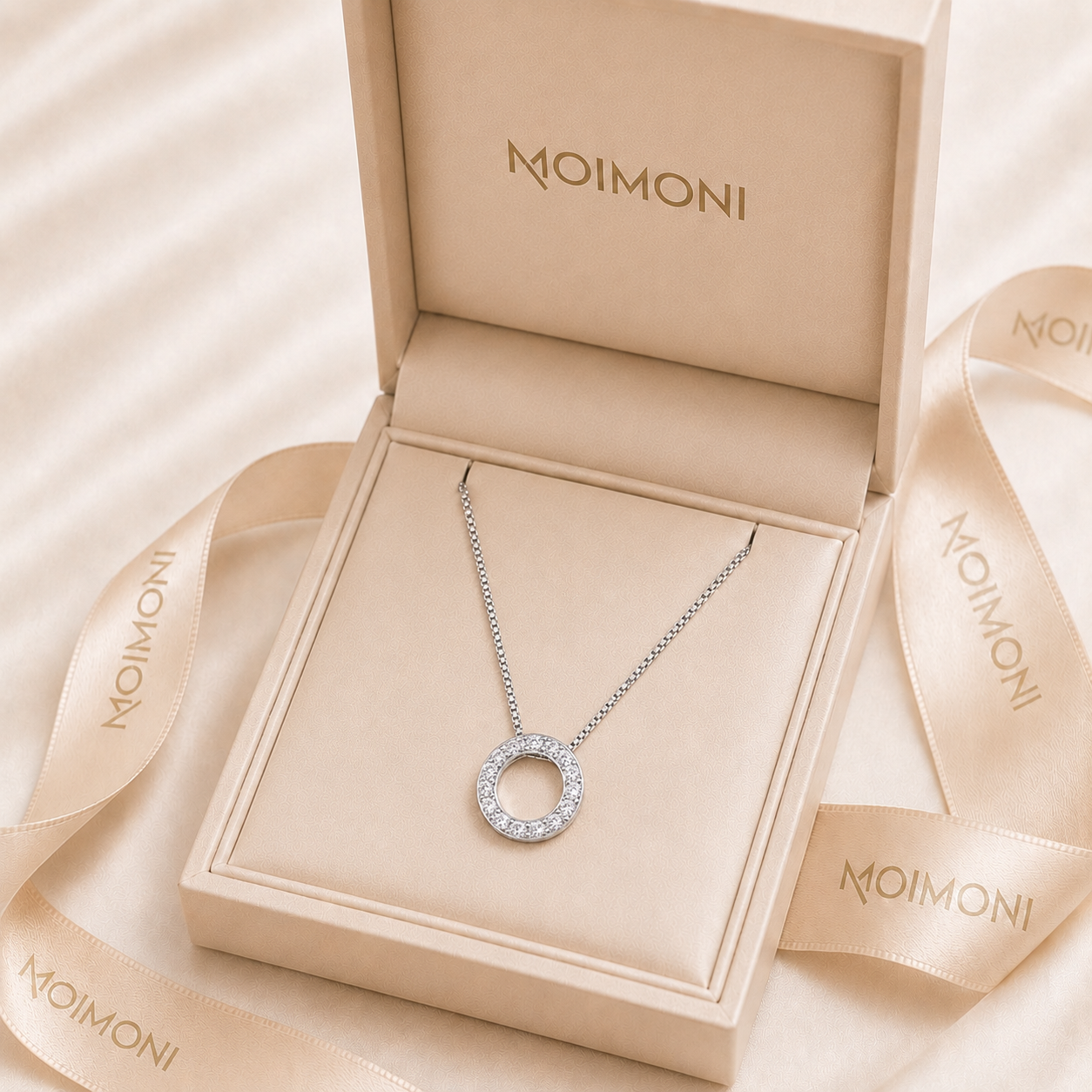 925 Sterling Silver Lumière Circle Zircon Necklace