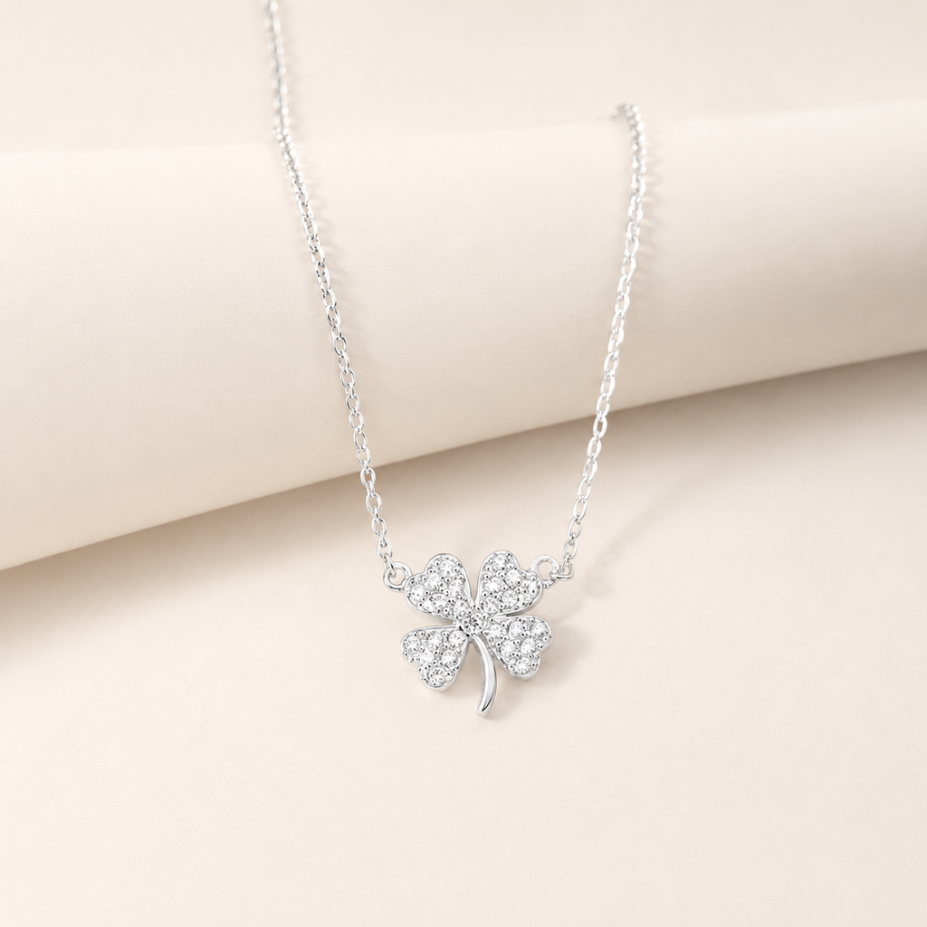 Lumière Clover Crystal Necklace