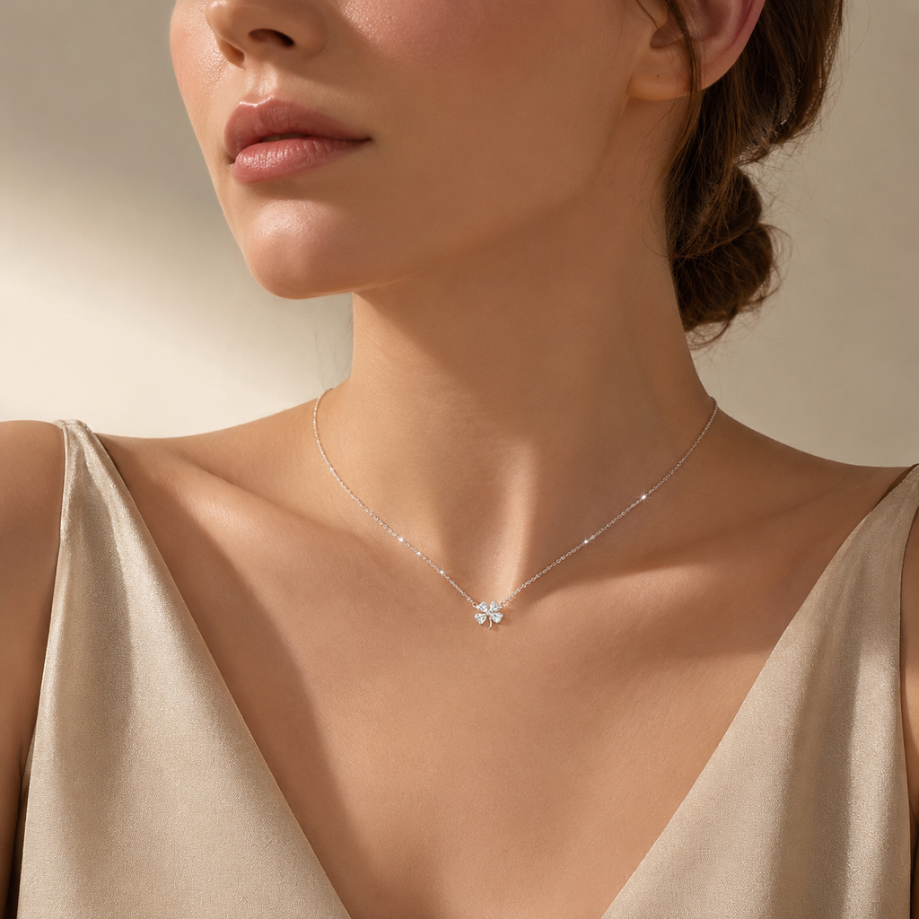 Lumière Clover Crystal Necklace