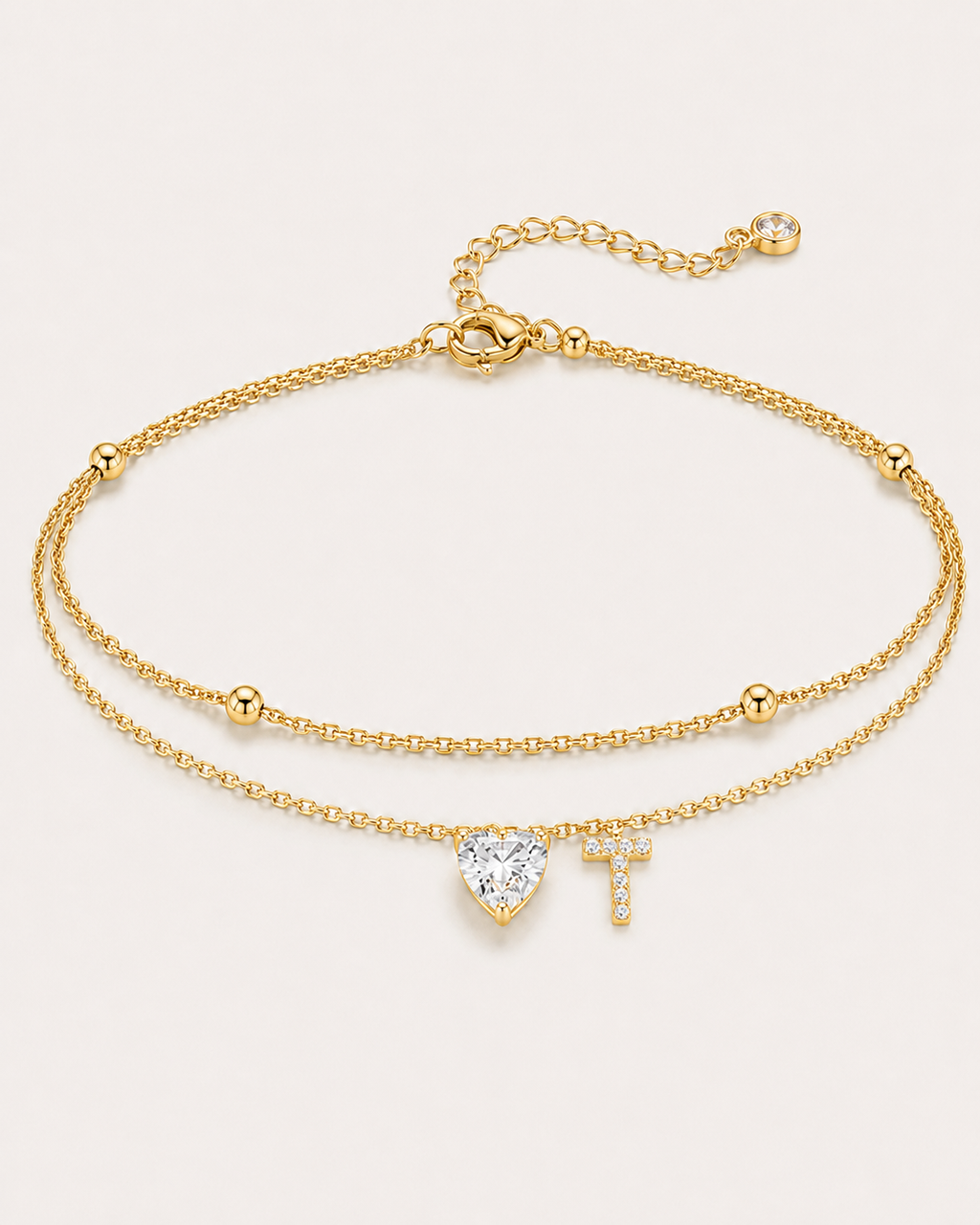 Initial Heart Anklet