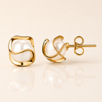 8 mm Freshwater Pearl Gold-Plated Stud Earrings