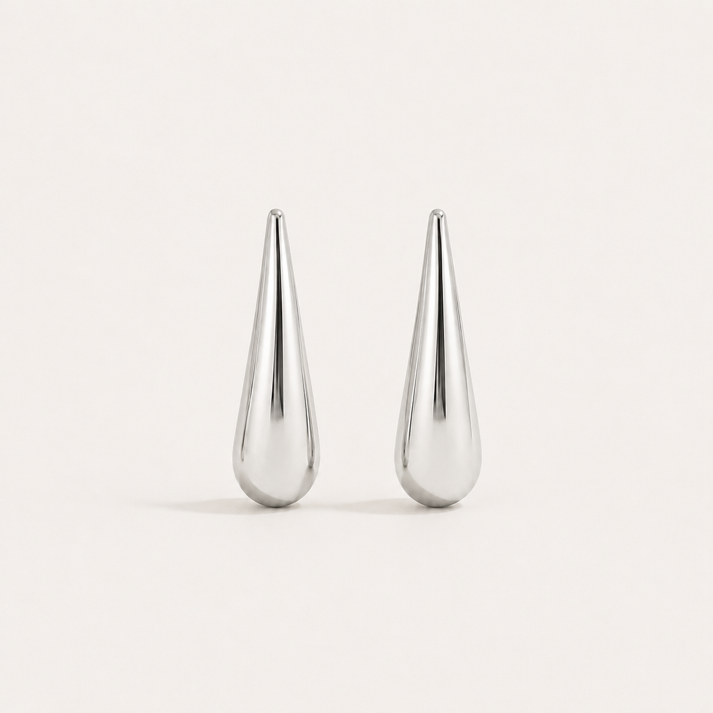 Minimalist Water Drop Earrings in Stainless Steel