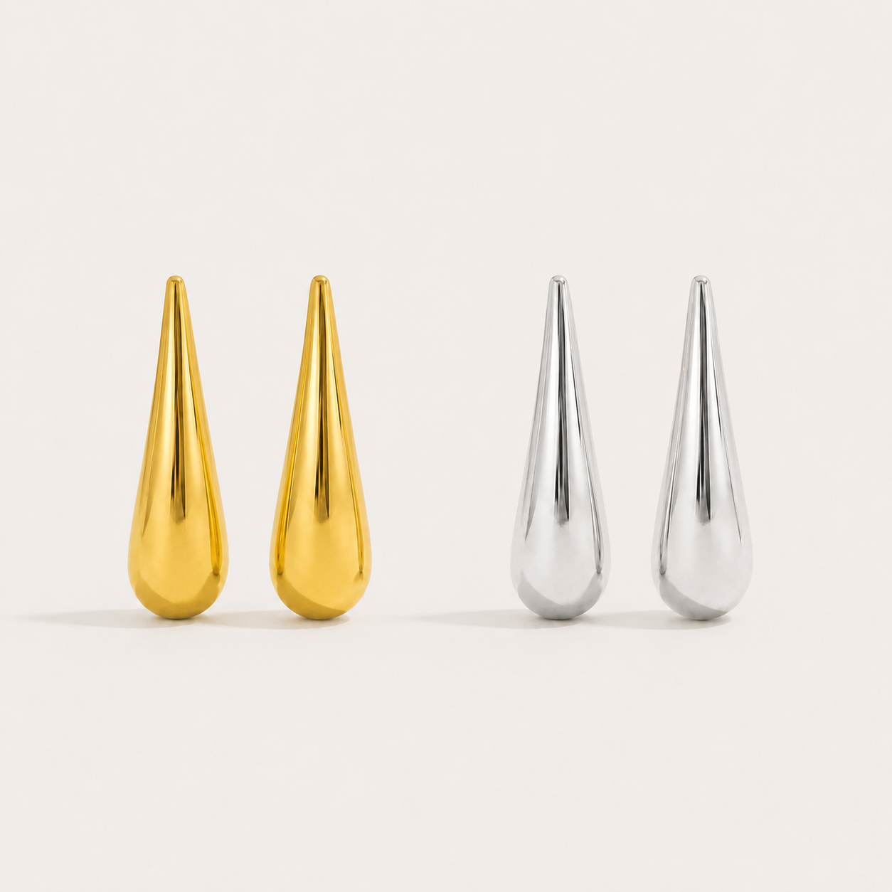 Minimalist Water Drop Earrings in Stainless Steel
