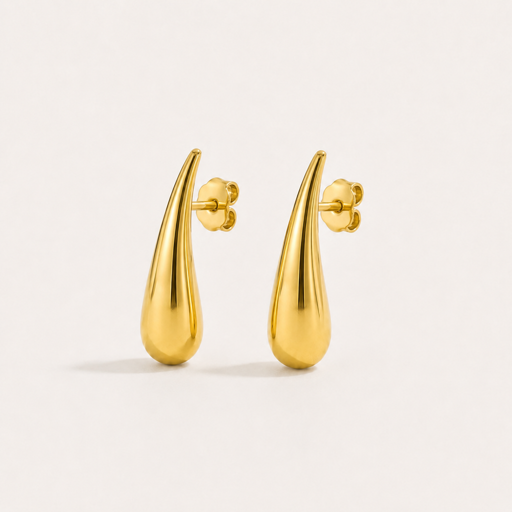 Minimalist Water Drop Earrings in Stainless Steel