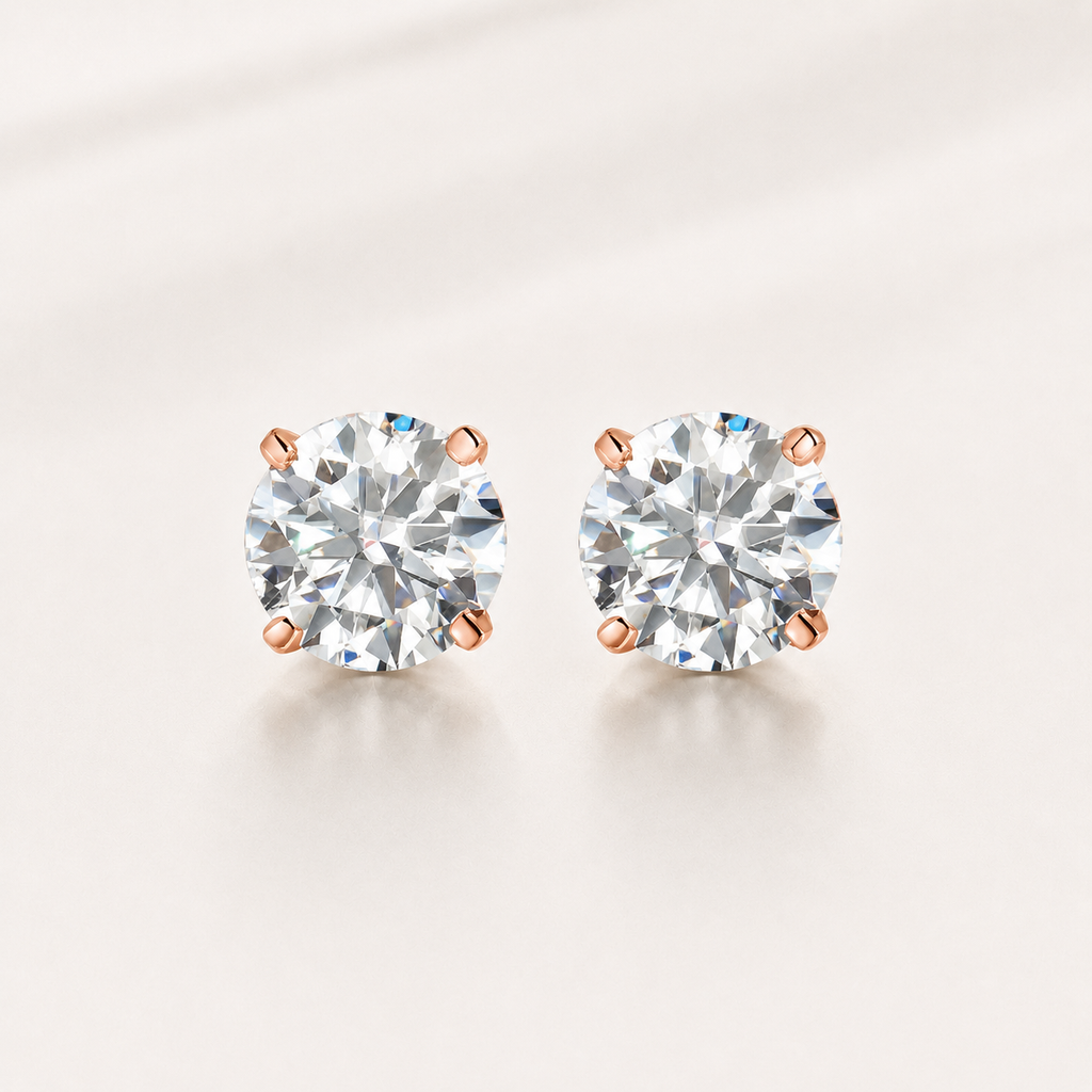 S925 Moissanite Solitaire Stud Earrings