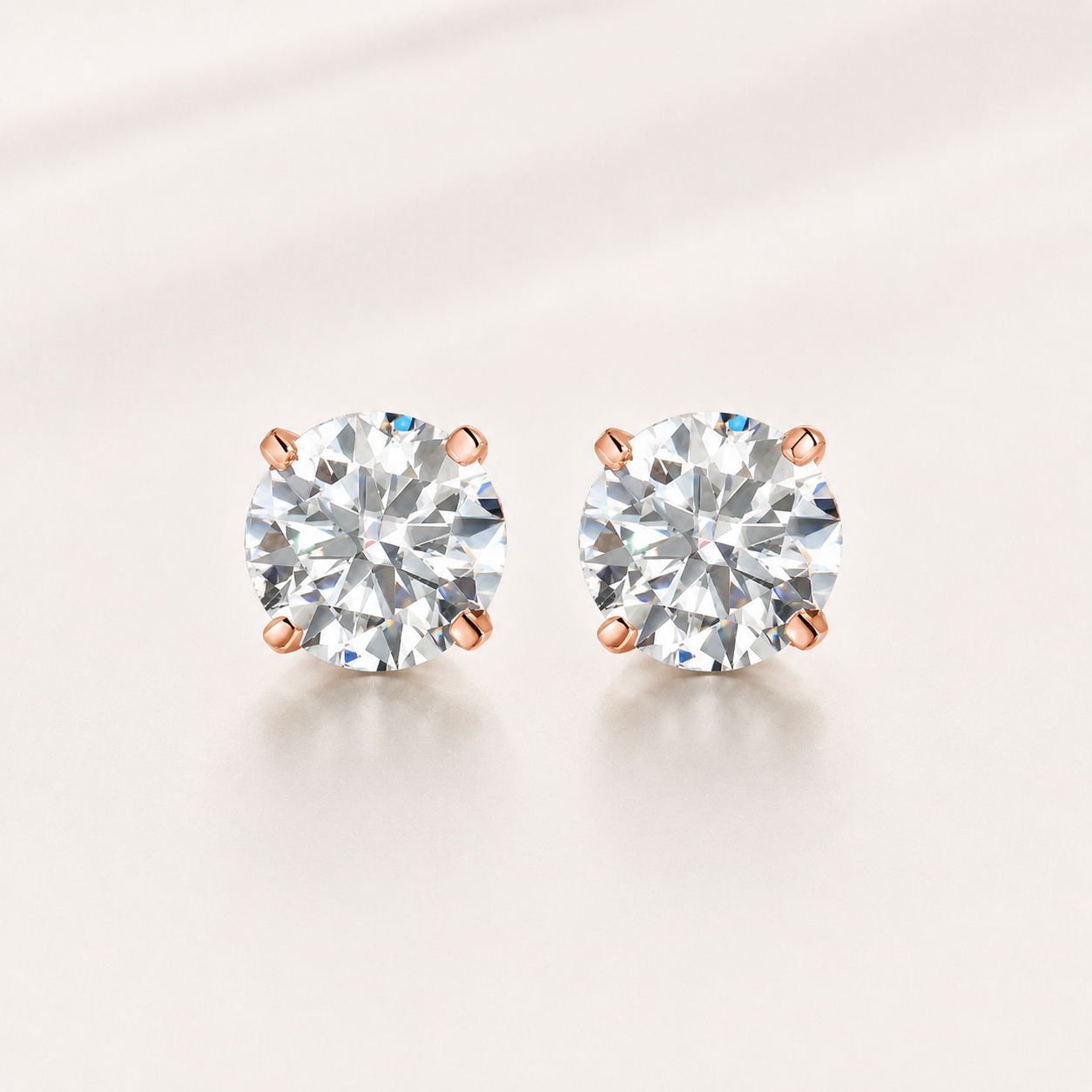 S925 Moissanite Solitaire Stud Earrings