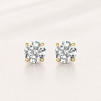 S925 Moissanite Solitaire Stud Earrings