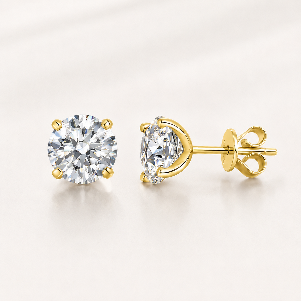 S925 Moissanite Solitaire Stud Earrings