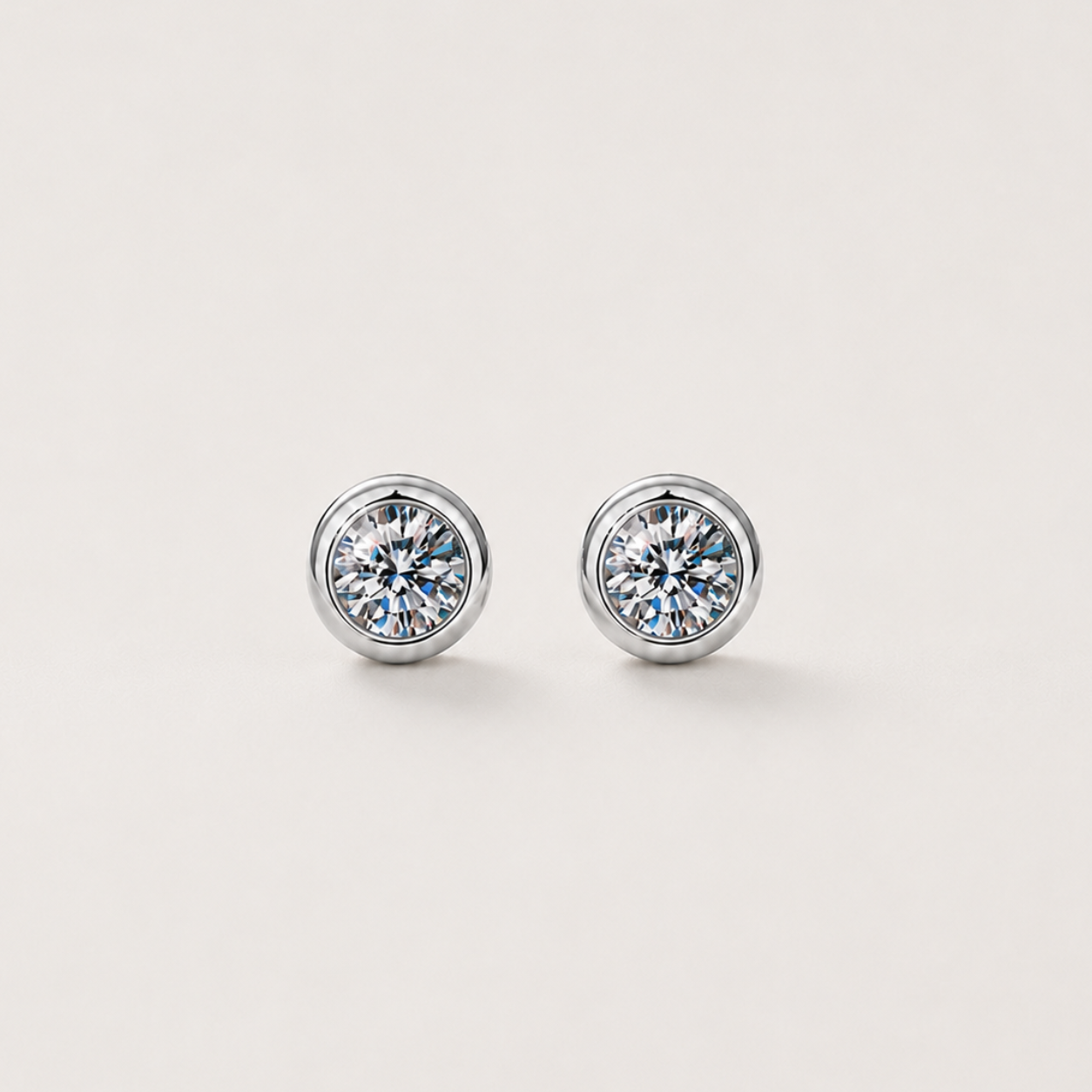 925 Sterling Silver Simplicity Zircon Stud Earrings