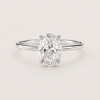 Oval Solitaire Zircon Ring in 925 Sterling Silver