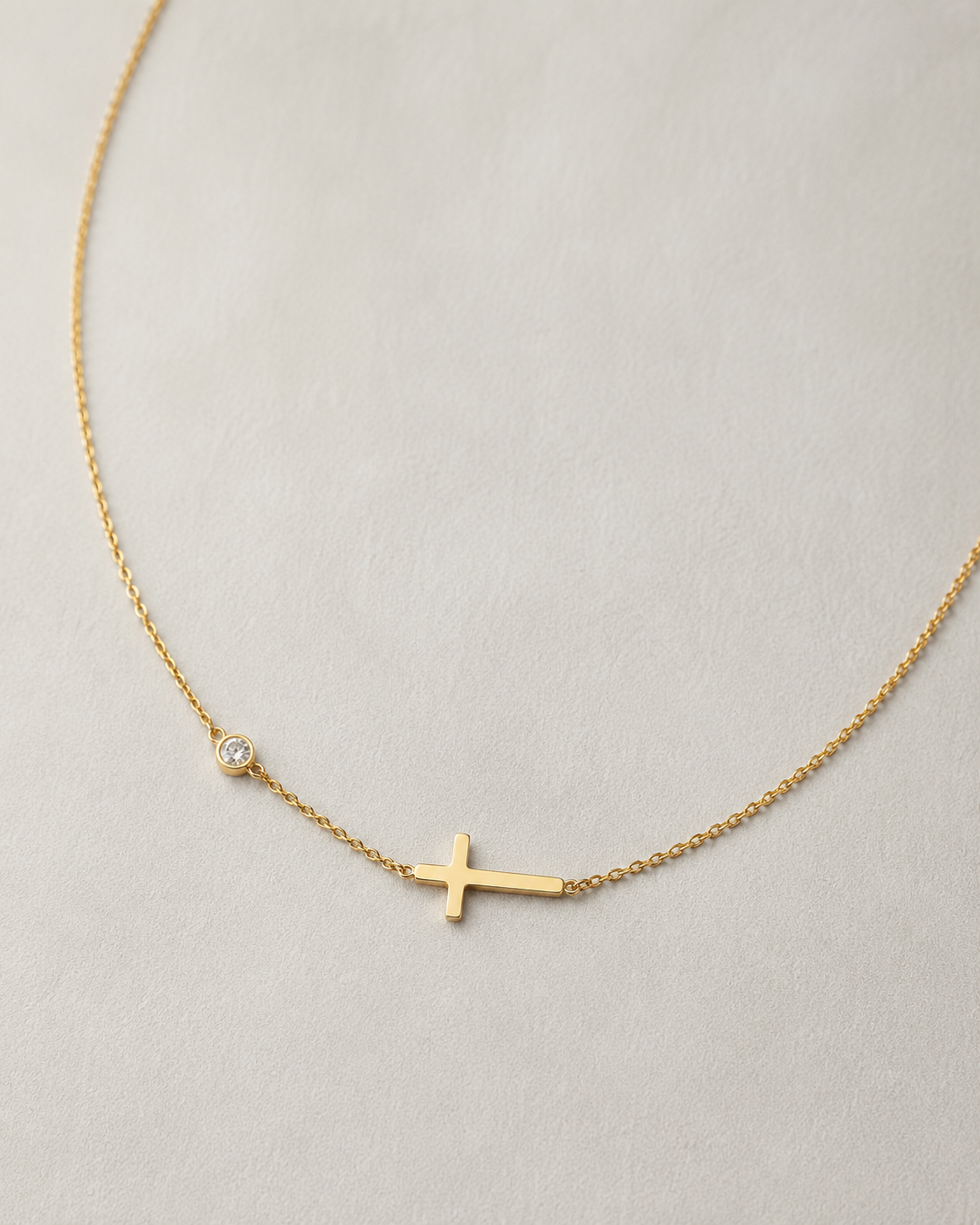 Gold Cross Pendant Necklace in 316L Stainless Steel