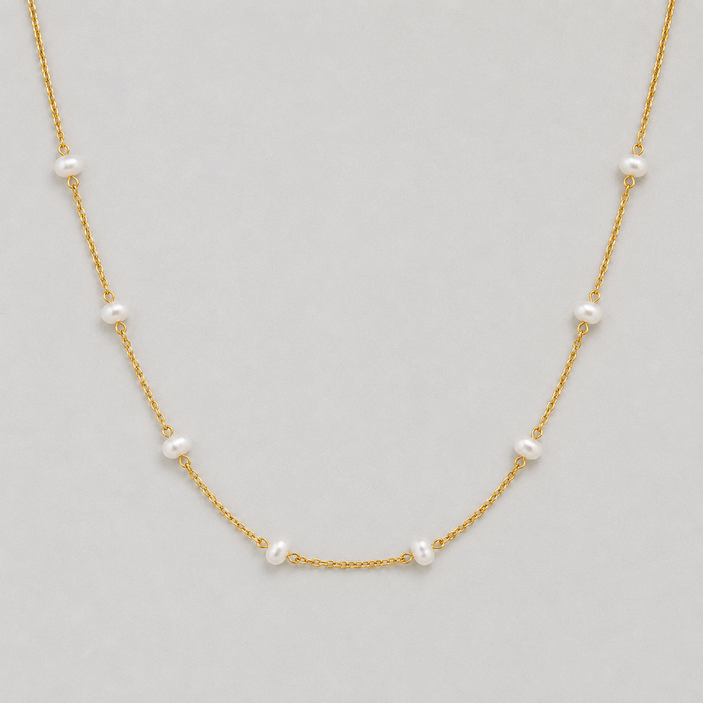 Elegantes Perlen-Goldschmuckset
