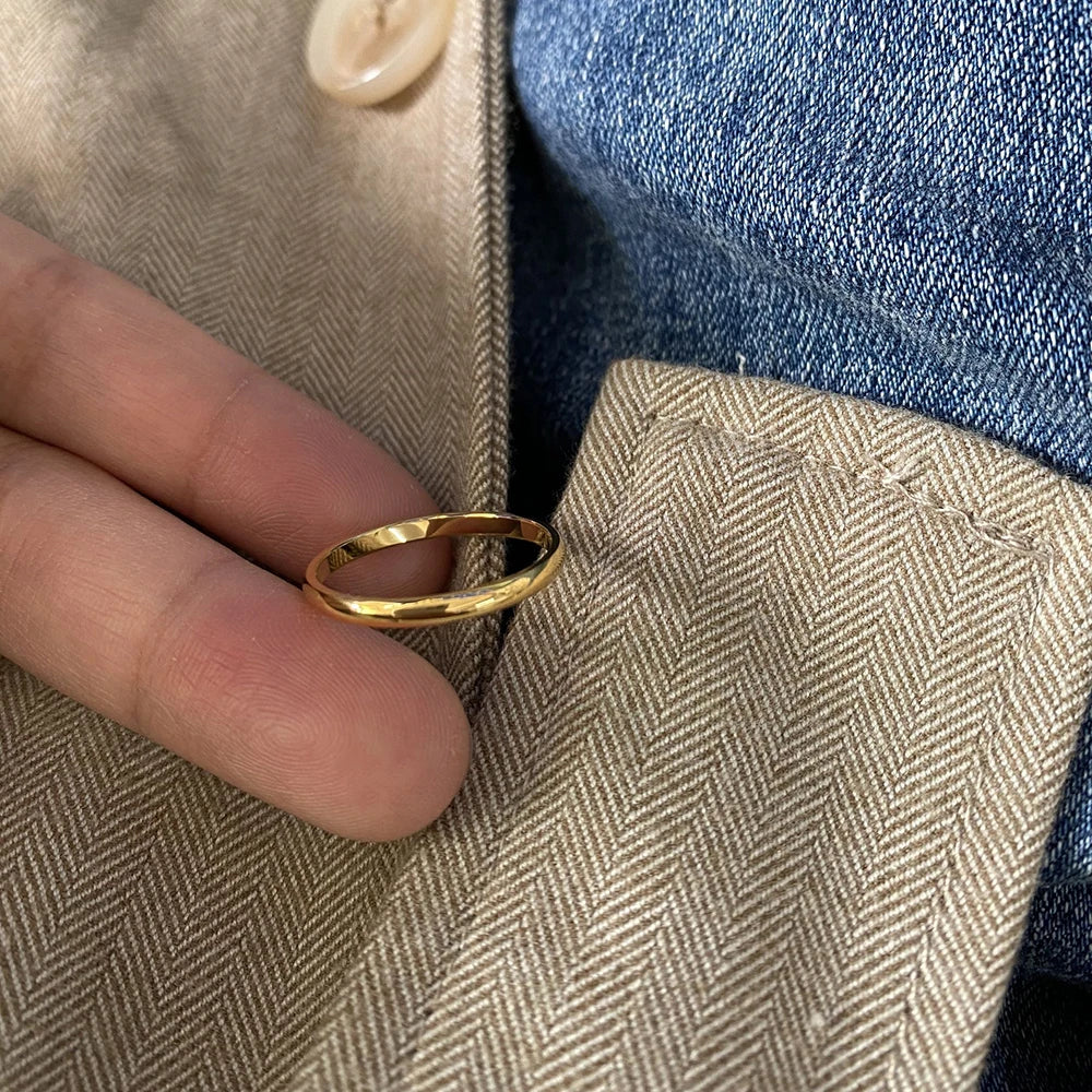 E.B.belle Tarnish Free 2mm 4mm 6mm Stainless Steel 18K Gold Plated Silver Color Knuckle Ring For Lady Minimalist Rings For Women