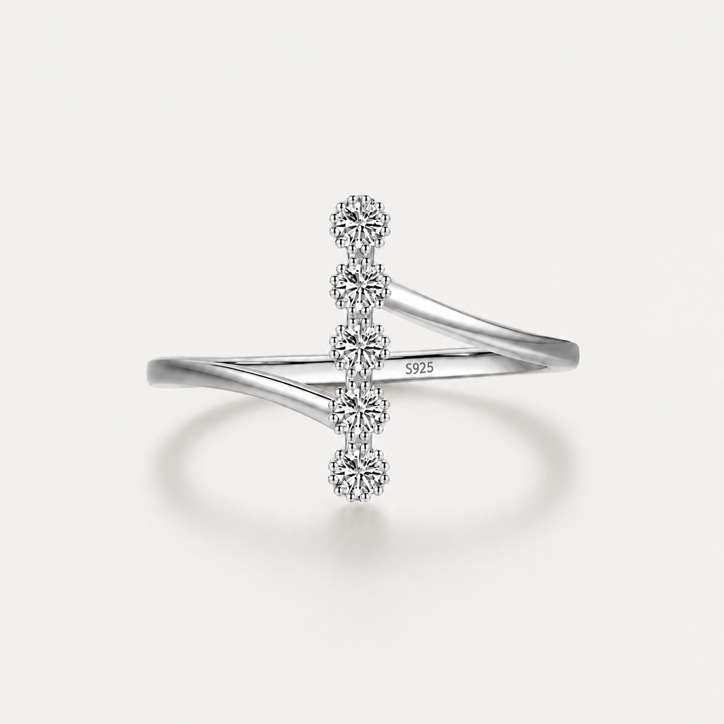 925 Sterling Silver Flora Bypass Ring