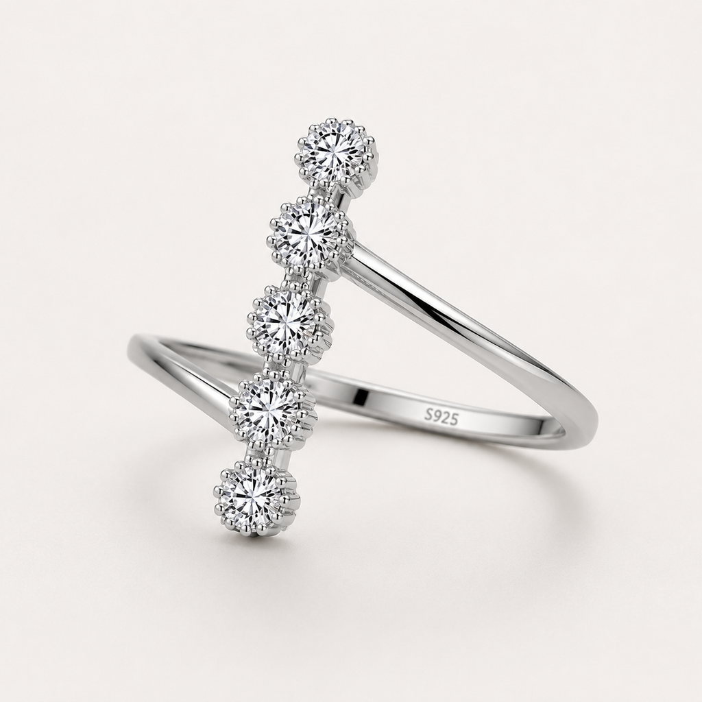 925 Sterling Silver Flora Bypass Ring