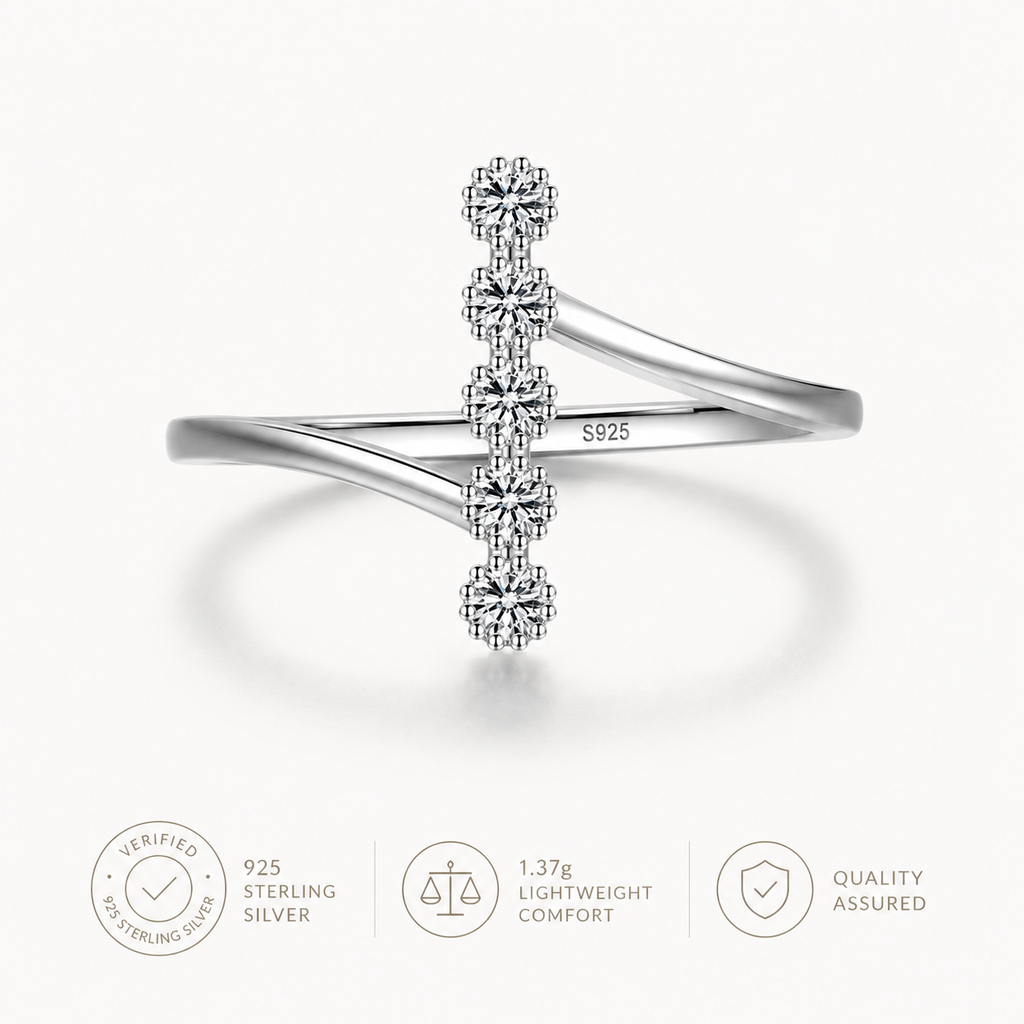 925 Sterling Silver Flora Bypass Ring